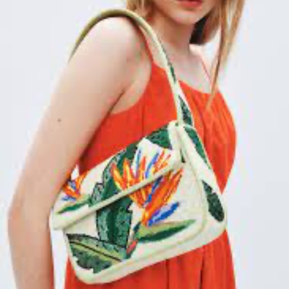 STAUD Tommy Beaded Bag Birds Of Paradise - Picture 3 of 15